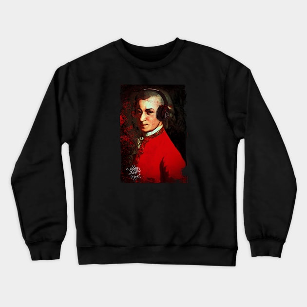 Wolfgang Amadeus Mozart Crewneck Sweatshirt by ElArrogante